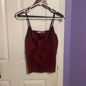Satin tie tank top